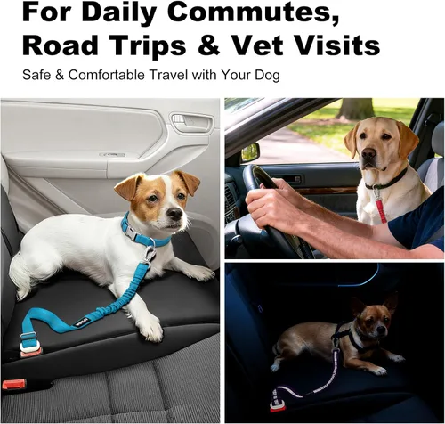 Miniatura 8 de Cinturón de seguridad para perro para automóvil, arnés ajustable para perros pequeños, medianos y grandes, restricción de seguridad de viaje