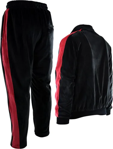 Miniatura 4 de Conjunto de terciopelo para hombre con bolsillos con cremallera y forro de terciopelo