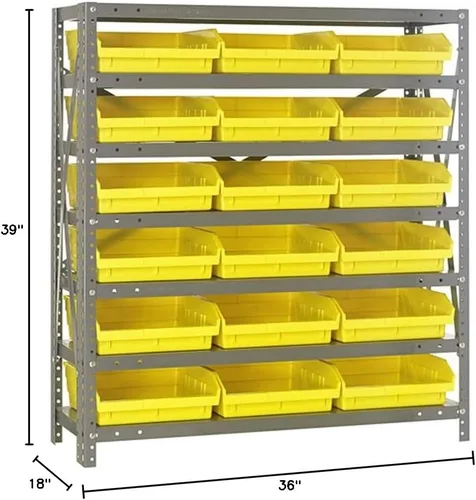 Miniatura 590 de Quantum QSBU-245BK Heavy Duty Shelving Unit with (7) Shelves and (24) QUS245 Black Bins for Garage Warehouse Storage Distribution 400 lb Load
