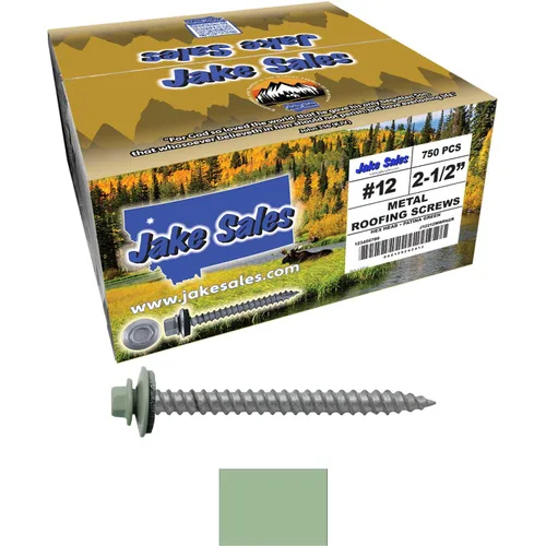 Miniatura 24 de 12 tornillos para techos de metal gris ABC de 2-1/2 pulgadas, cabezal de arandela hexagonal, arranque automático/roscado, arandela EPDM. 1 bolsa