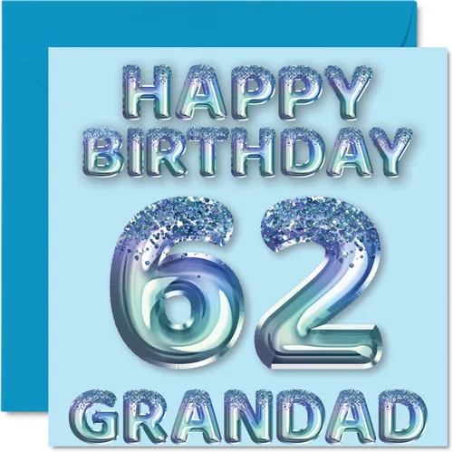 Miniatura 261 de Stuff4 Tarjeta de primer cumpleaños para niños, globo de fiesta con purpurina azul, tarjetas de feliz cumpleaños para niño de 1 año, nieto, hijo, 57