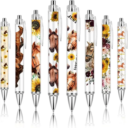 Miniatura 14 de Ireer 8 bolígrafos de bola para mujeres 1.00 mm de tinta negra lindos y elegantes, bolígrafos de punta fina de escritura suave para estudiantes