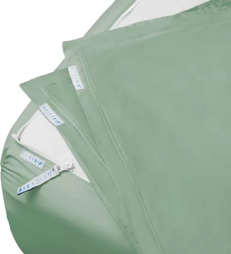 Miniatura 23 de QuickZip Paquete de Repuesto Fitted Plus: 1 Sábana Bajera (Base + Sábana con Cremallera) y 1 Sábana con Cremallera - Fácil de Cambiar, No se Sale