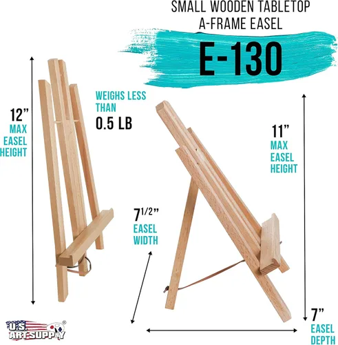 Miniatura 2 de US Art Supply Caballete con armazón en forma de A, para exhibir sobre la mesa, tamaño pequeño, 11 pulgadas de alto (1 cada uno)