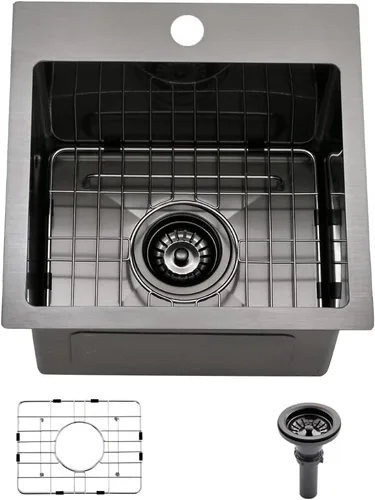 Miniatura 16 de Fregadero de cocina de montaje inferior de 22 pulgadas, fregadero de acero inoxidable de montaje inferior de 22 x 16 pulgadas, calibre 18, hecho a