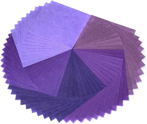 Miniatura 4 de 50 hojas de papel de fibra natural de morera de 6 x 6 pulgadas, papel cuadrado para origami, papel para manualidades, papel para plegado, papel