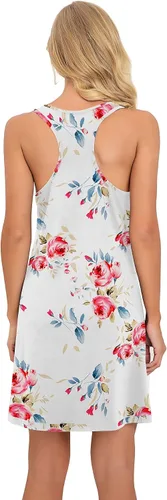 Miniatura 2 de PrinStory Camisones sin mangas para mujer, camisón de algodón con espalda cruzada para mujer