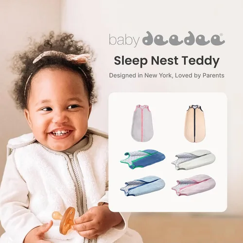 Miniatura 9 de baby deedee Sleep nest Teddy - Saco de dormir para niños y niñas, bebés y recién nacidos, azul suave, mediano (6-18 meses)