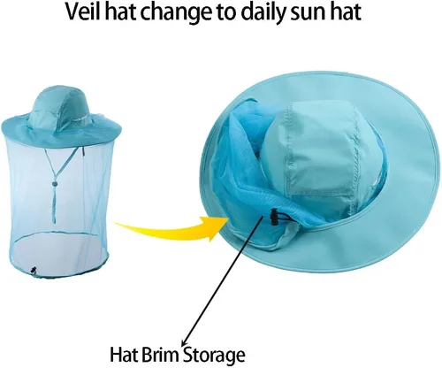 Miniatura 3 de Sombrero de red para la cabeza, apicultor de apicultura, velo, sombrero de malla de caza, gorra de malla, capó, atrapador, disfraz de Halloween