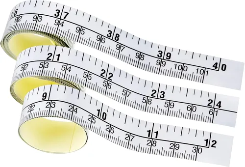 3 piezas de cinta métrica autoadhesiva para banco de trabajo, regla de banco de trabajo, cinta métrica de doble escala para trabajar la madera,