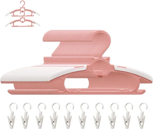 Miniatura 9 de Perchas de guardería para armario de bebé, paquete de 30 perchas ultradelgadas antideslizantes y extensibles para ropa de recién nacido, colgador