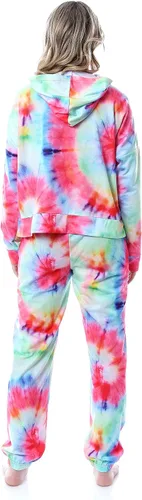 Miniatura 3 de INTIMO Peanuts Snoopy Joe Cool Tie Dye - Conjunto de pijama con capucha para mujer, Multi colorido