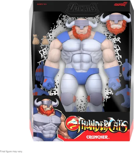Super7 ¡ULTIMATES! Thundercats Cruncher - Figura de acción de Thundercats de 7 pulgadas con accesorios, coleccionables clásicos de dibujos animados