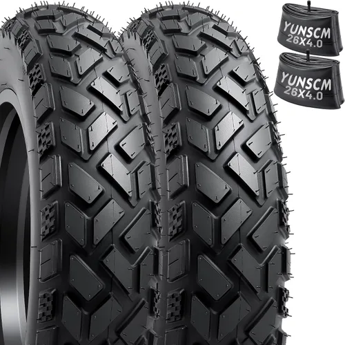 26x4 Fat E-Bike Tires-Heavy Duty, High-Performance 26 x 4.0/102-559 and Bike Tubes Compatible with 26x4.0 Electric Bike, MTB, Mountain, All-Terrain