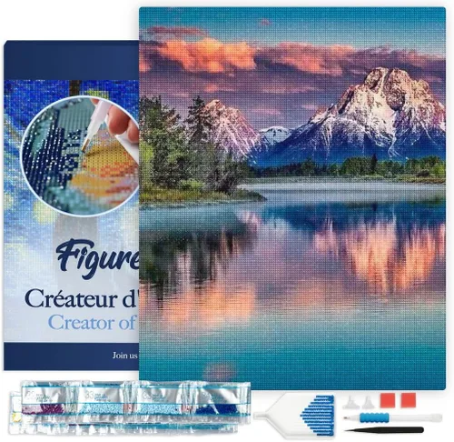 Miniatura 21 de Figured'Art Kit de arte de pintura de diamantes para adultos de 16 x 20 pulgadas con marco, taladro cuadrado completo 5D, el árbol de la mujer