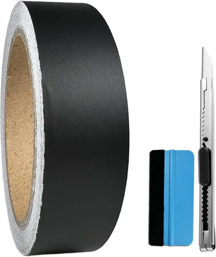 Miniatura 8 de LZLRUN - Rollo de cinta adhesiva de vinilo mate con liberación de aire color negro - Incluye juego de herramientas de instalación (1/2" x 30 pies)