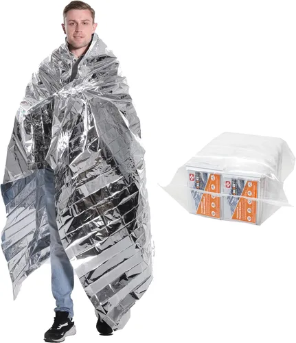 Miniatura 9 de ANLOKE Mantas de emergencia Mylar manta térmica (paquete de 10) de manta espacial gigantesca de 84 x 64 pulgadas, mantas de supervivencia