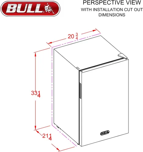 Miniatura 9 de Bull Outdoor Products Refrigerador contemporáneo – 4.5 pies cúbicos Refrigerador compacto de acero inoxidable para exteriores con puerta reversible