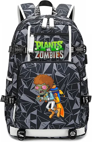Miniatura 25 de ISaikoy Game Plants vs. Zombies - Mochila de hombro para libros, mochila escolar, color gris, Gris 15, Mochilas Daypack