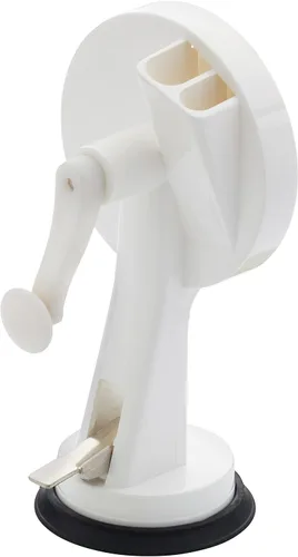 Miniatura 2 de KitchenCraft Rotary Runner - Cortador de frijoles (9.1 in, con ventosa, en caja de regalo, acero inoxidable y plástico, blanco/negro)