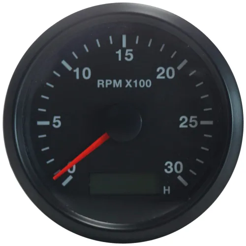 Miniatura 9 de ELING Tacómetro universal Medidor RPM con medidor de horas ajustable y alarma RPM 0-12000RPM 3.346 in con retroiluminación Negro+Negro