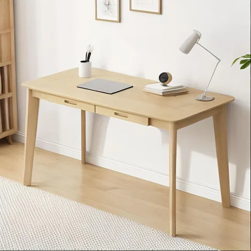 Miniatura 8 de DELLMAO Escritorio de computadora de escritura, escritorio de oficina, mesa de computadora, escritorio de estudio con 2 cajones para muebles
