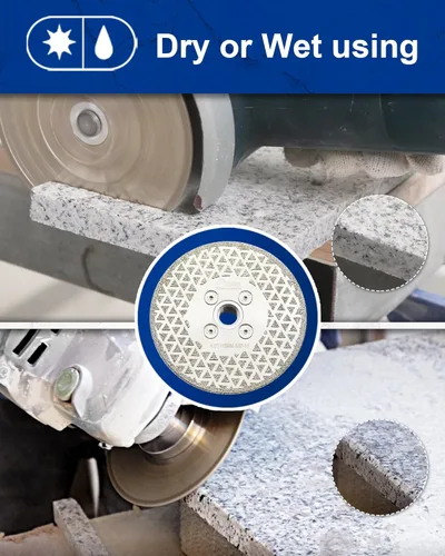 Miniatura 4 de SHDIATOOL Disco abrasivo de diamante de 4 pulgadas para muela de corte de diamante recubierta de un solo lado de mármol de granito con eje de 5/8