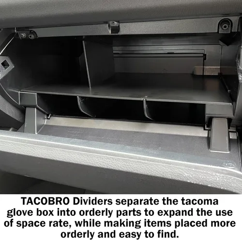 Miniatura 2 de Organizador de divisores de guantera compatible con accesorios Toyota Tacoma 2016 2017 2018 2019 2020 2021 2022 2023, almacenamiento