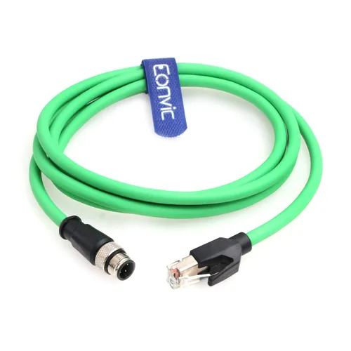Miniatura 13 de Cable de red para cámara industrial Cognex de 4 pines M12 de 4 pines a RJ45, cables blindados CAT5e (azul, 1M)