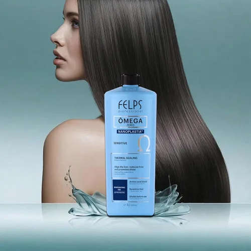 Miniatura 2 de Felps Professional Omega Sensitive - Nanoplastia única de sellado térmico, queratina brasileña, tratamiento alisador y alisador del cabello, sin