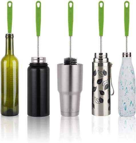 Miniatura 2 de Cepillo largo para botellas, cepillos limpiadores flexibles de 17 pulgadas para limpiar botellas de cerveza para el cuello, vino, biberones, Negro/1