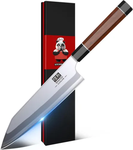 SHAN ZU - Cuchillo de chef japonés de 8 pulgadas, cuchillo de cocina profesional de 9 capas de acero de alto carbono 10Cr15MoV, cuchillo de cocina