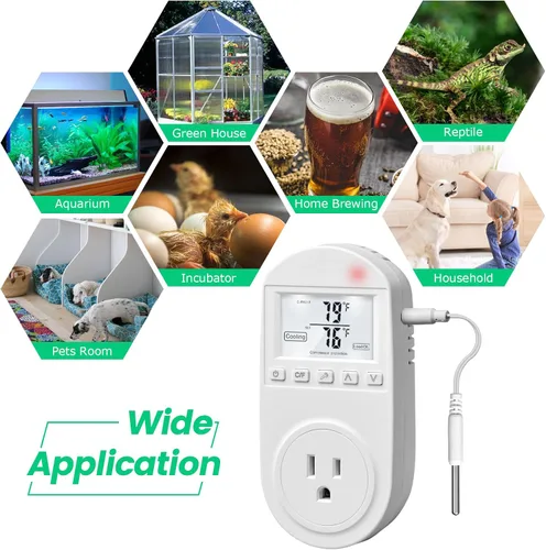 Miniatura 7 de briidea - Toma de temperatura controlada, salida de termostato compatible con aire acondicionado de ventana, calentadores de espacio, ventiladores
