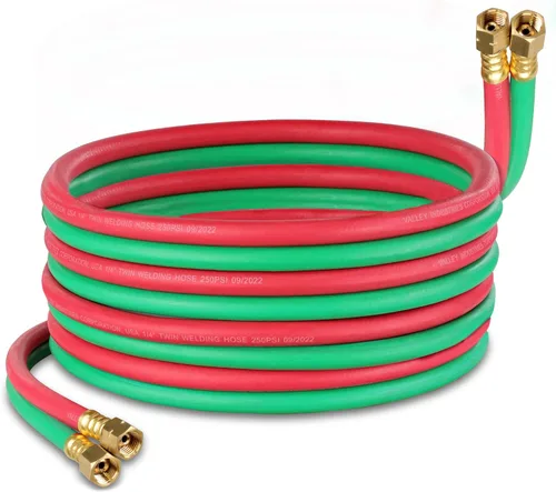 Miniatura 7 de ABN Manguera de oxiacetileno, 15 pies x 1/4 pulgadas - B Fitting Twin Cutting Torch Hose para soldadura