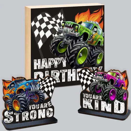 Miniatura 25 de Juego de 3 piezas de dinosaurios con signo de número de 2º cumpleaños, decoración de mesa de dinosaurios para niños y niños de 2º cumpleaños