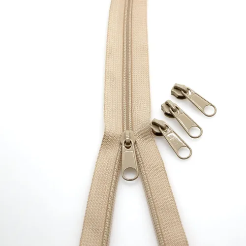 Miniatura 6 de Leekayer The Yards - Cremalleras de nailon beige #3 para coser, 10 yardas con 25 deslizadores para manualidades, bolsas de costura a medida