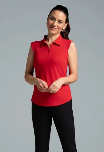 Miniatura 7 de IBKUL Athleisure Wear - Polo sin mangas con protección solar UPF 50+ Icefil Cooling-Solid sin mangas 84000