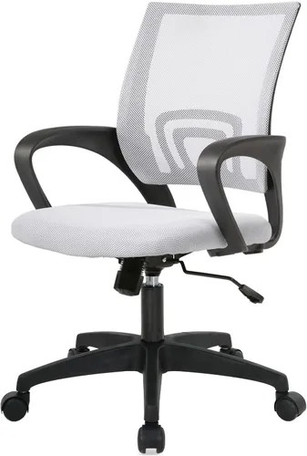 Miniatura 12 de Silla de oficina ergonómica con soporte lumbar, silla de escritorio de malla ajustable para dolor de espalda, taburete giratorio ejecutivo moderno