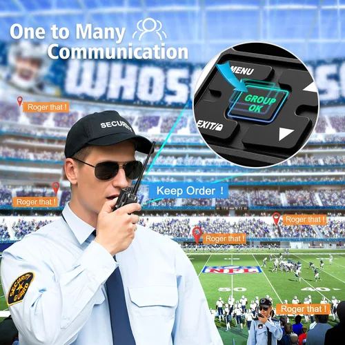 Miniatura 4 de SAMCOM FPCN10A - Radio bidireccional de 3000 mAh, alta capacidad, larga duración, Walkie Talkies, resistente, con auricular de llamada grupal, base