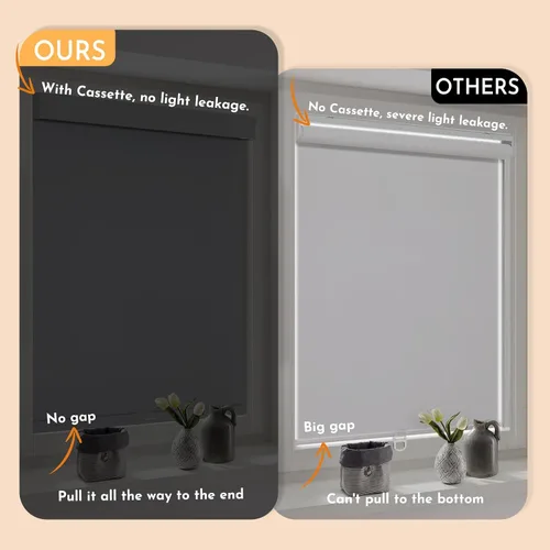 Miniatura 26 de Persilux Persianas enrollables opacas inalámbricas para ventanas, parada libre con cenefa, persianas de tela con aislamiento térmico, protección UV