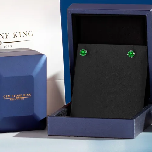 Miniatura 143 de Gem Stone King Aretes solitarios con piedra natal de oro de 14 quilates Redondos de 0.236 in Aretes de oro para mujeres y hombres