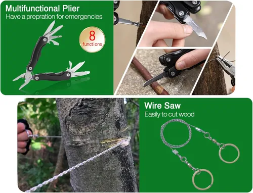 Miniatura 3 de Kit de primeros auxilios para lancha con herramientas de supervivencia, 123 piezas impermeables de emergencia con hebillas, accesorios compactos