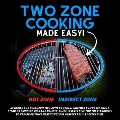 Miniatura 5 de SnS Grills Slow 'N Sear - Cesta de carbón para hervidores Weber de 18 pulgadas, cesta de carbón de acero inoxidable resistente, sistema de cocción