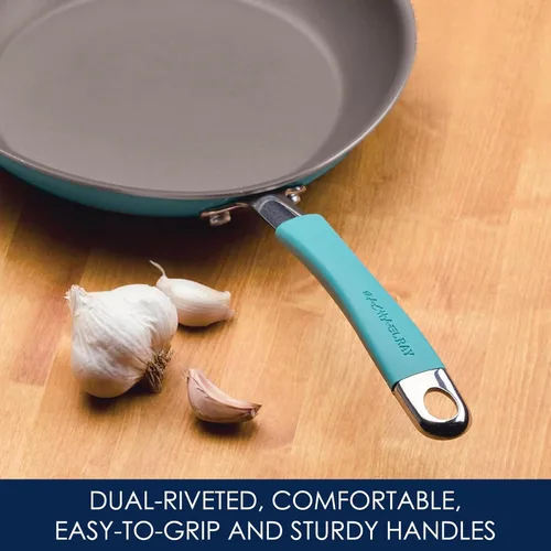 Miniatura 5 de Rachael Ray Cucina Juego de Utensilios de Cocina Antiadherentes Ollas y Sartenes, 12 Piezas, Azul Agave