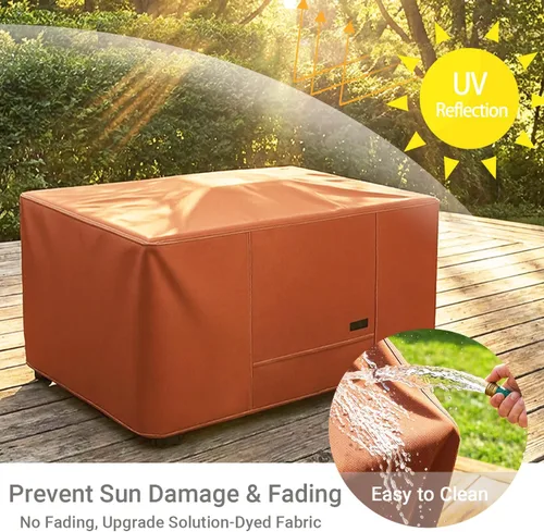 Miniatura 5 de NettyPro Funda rectangular impermeable para mesa de centro de patio, 36 x 20 x 18 pulgadas, para muebles de exterior, rectangular, color marrón