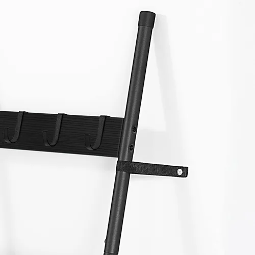 Miniatura 8 de HOOBRO Escalera para mantas, estante de toallas de 5 niveles con ganchos, estante de mantas inclinado en la pared, estante decorativo