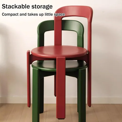 Miniatura 7 de Silla de comedor moderna y versátil, sillas de cocina con marco de madera apilable, silla lateral sin brazos, taburete para el hogar para habitación