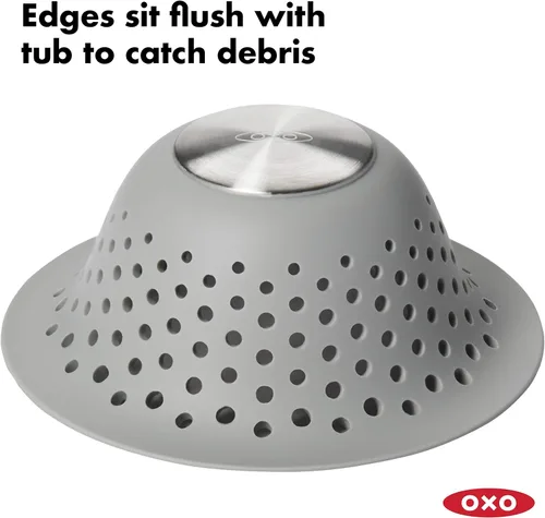 Miniatura 3 de OXO Good Grips - Protector de drenaje de ducha y bañera de silicona, colector de drenaje de pelo
