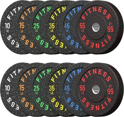 Miniatura 12 de HANDBODE Placas de Parachoques de 2 Pulgadas de Alto Rebote, Juego de Placas de Peso Olímpico 45/100/160/190/260/300lb, Juego de Placas