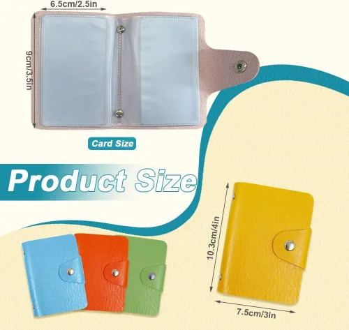 Miniatura 7 de Modixun 4 soportes para tarjetas de crédito, organizador de tarjetas de visita de cuero con 24 ranuras para tarjetas, protector de tarjetas